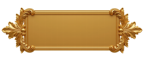 Golden decorative element. 3d rendering