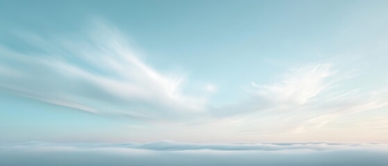 Fototapeta premium Ethereal Cloudscape: Drifting Clouds and Serene Sky 