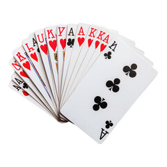 playing cards on white background