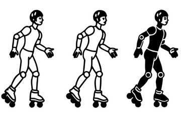 Roller skating Silhouette vector illustration