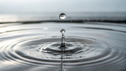 minimalistic water droplet impact with soft reflections
