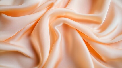 Fototapeta premium Peach Silk Waves: Panoramic Soft Fabric Texture 