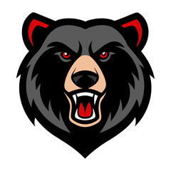 American Black Bear head mascot logo design vector