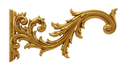 Golden decorative element, cut out