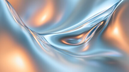 Obraz premium The image portrays flowing metallic liquid with an orange glow