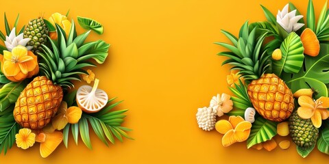 Tropical Pineapple Paradise Banner