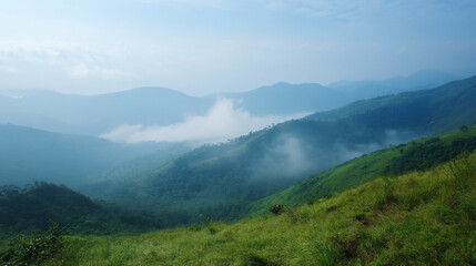 Obraz premium As they trek higher up the mountain, the air becomes fresher and the views more breathtaking.