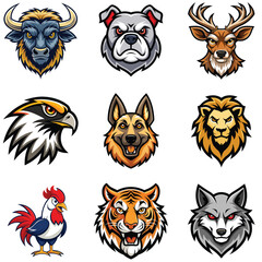 Fototapeta premium Set of Energetic and Playful Animal Mascot for Branding and Sports