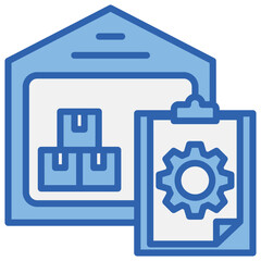 Inventory Management Blue White Icon