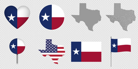 Texas State Flags and Maps Icon Pack.