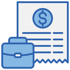 Job Costing Blue White Icon