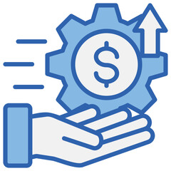 Efficiency Blue White Icon