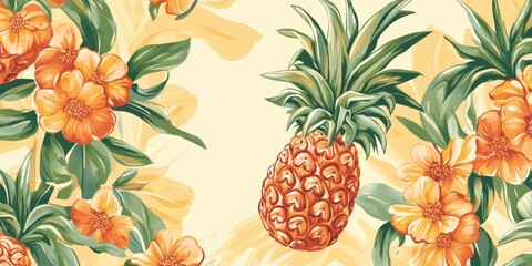 Tropical Pineapple Paradise Banner
