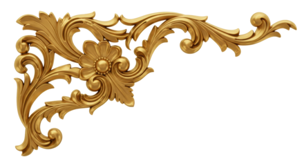 Golden decorative element, cut out