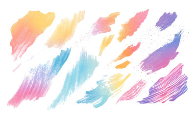 Grainy iridescent colorful abstract shapes, art vector separated on transparent background, graphic art resources	