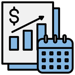 Financial Planning Blue Black Icon
