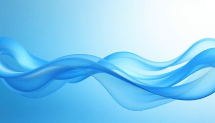 Obraz premium Fluid, ethereal light blue wavy lines on white background, form, lines, pastel