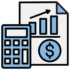 Cost Analysis Blue Black Icon
