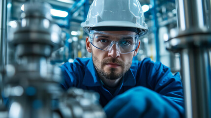 With a keen eye for detail, the engineer monitors the quality of materials being used.