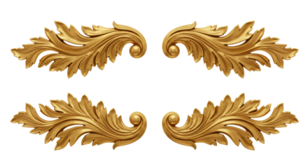 Golden decorative element, cut out