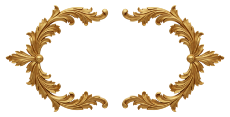 Golden decorative element, cut out