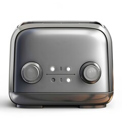 Obraz premium Modern Retro Stainless Steel Toaster with Adjustable Settings and Buttons