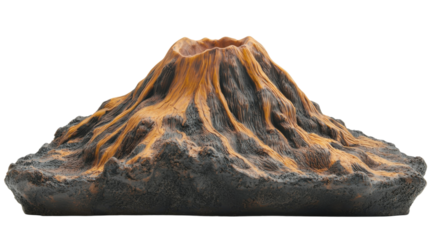 Volcano isolated on transparent background, PNG