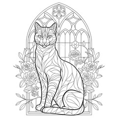 coloring book with cat