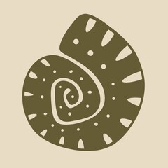 classic sea snail silhouette logo
