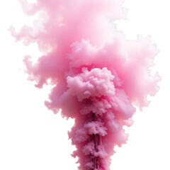 Pink smoke plume with transparent background