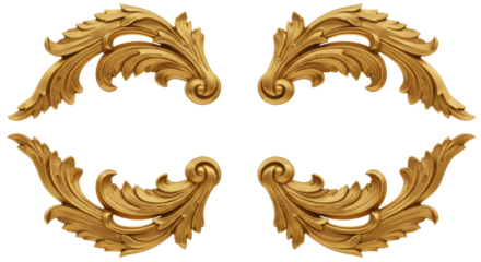 Golden decorative element, cut out