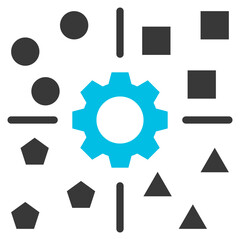 Clustering Glyph Blue Grey Icon