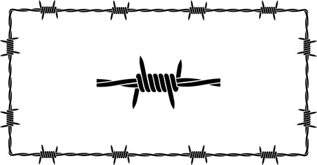 Barbed wire logo. Isolated barbed wire on white background