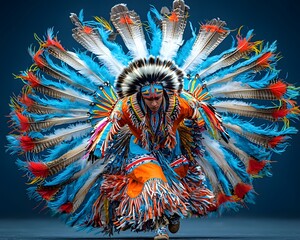 Mesmerizing Traditional Native American Dancer Performing at Powwow