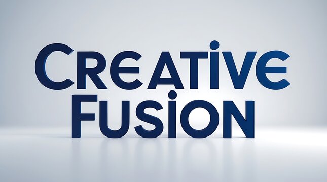 Creative Fusion typography design showcasing bold letters on a neutral background