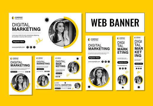 Digital Marketing Agency Web Banner Set