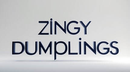 Fototapeta premium Unique typography design showcasing the words Zingy Dumplings with dynamic styling