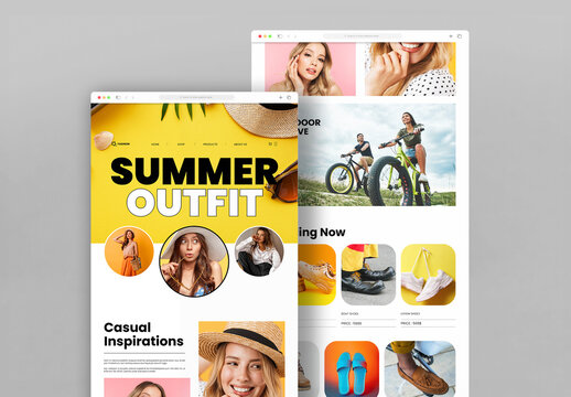Summer Outfit Fashion Landing Page Template