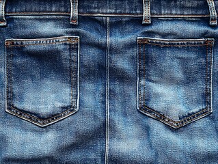 Denim jeans back pockets