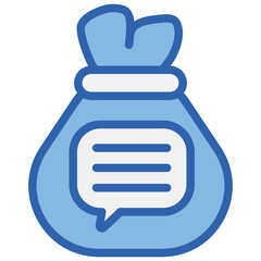 Bag Of Way Blue White Icon