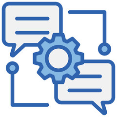 Dialogue System Blue White Icon