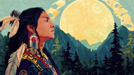 Fototapeta premium An Indigenous environmental initiative focused on protecting sacred lands from deforestation and development.