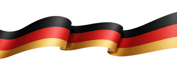 Wavy black, red, and gold ribbon with transparent background