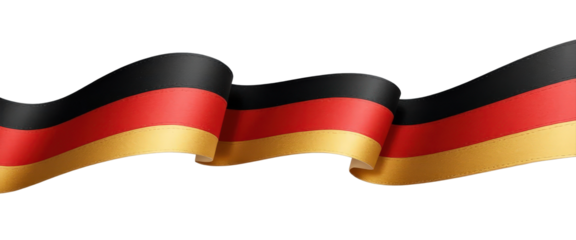 Wavy black, red, and gold ribbon with transparent background