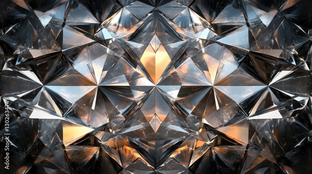 Poster diamonds and triangles in a repeating sequence, where each shape seems to morph into the next