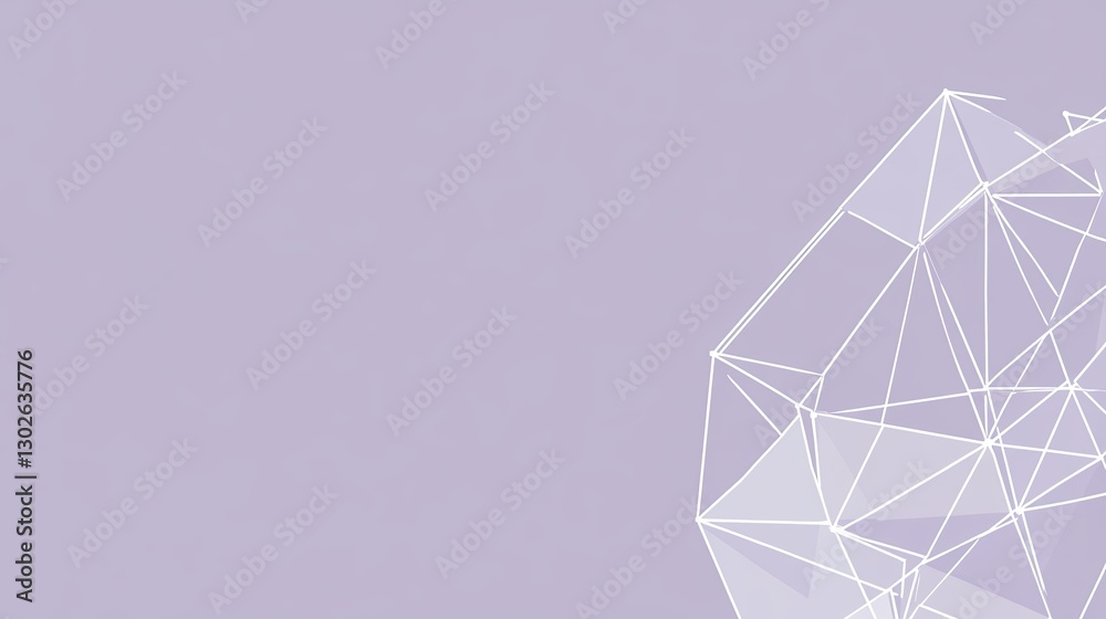 Wall mural abstract geometric pattern with light lines on soft purple background