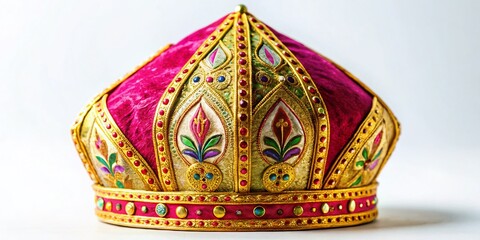 Fototapeta premium Festive Dutch Bishop's Mitre on White Background - Perfect for Holiday Baking & Food Photography