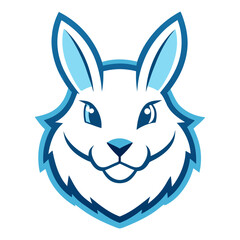 Arctic Hare head mascot logo design vector