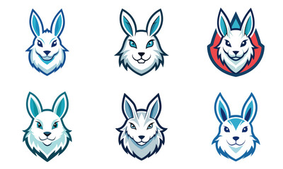 Fototapeta premium Arctic Hare head mascot logo design vector