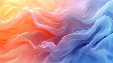 Fototapeta premium Colorful abstract fabric waves creating a serene atmosphere in soft pastel tones